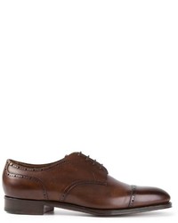 dunkelbraune Leder Derby Schuhe von Edward Green