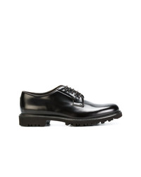 dunkelbraune Leder Derby Schuhe von Giorgio Armani