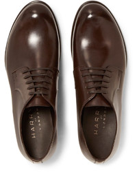 dunkelbraune Leder Derby Schuhe von Harry's of London