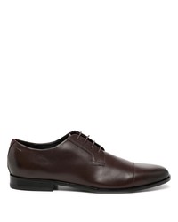 dunkelbraune Leder Derby Schuhe von Hugo