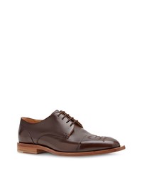 dunkelbraune Leder Derby Schuhe von Fendi