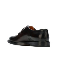 dunkelbraune Leder Derby Schuhe von Santoni