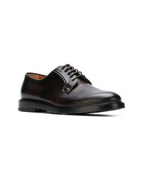 dunkelbraune Leder Derby Schuhe von Santoni