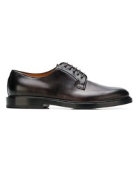 dunkelbraune Leder Derby Schuhe von Santoni