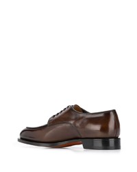 dunkelbraune Leder Derby Schuhe von Santoni