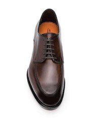 dunkelbraune Leder Derby Schuhe von Santoni