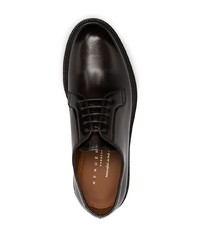 dunkelbraune Leder Derby Schuhe von Henderson Baracco