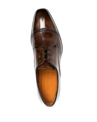 dunkelbraune Leder Derby Schuhe von Bontoni