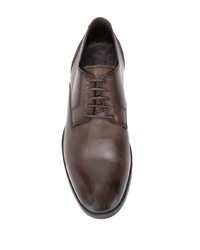 dunkelbraune Leder Derby Schuhe von Ermenegildo Zegna