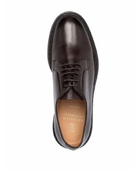 dunkelbraune Leder Derby Schuhe von Brunello Cucinelli