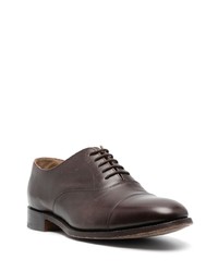 dunkelbraune Leder Derby Schuhe von FURSAC