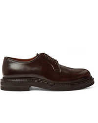 dunkelbraune Leder Derby Schuhe von Brunello Cucinelli