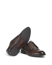 dunkelbraune Leder Derby Schuhe von Ermenegildo Zegna