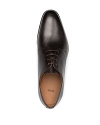 dunkelbraune Leder Derby Schuhe von BOSS