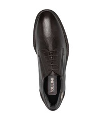 dunkelbraune Leder Derby Schuhe von Pollini