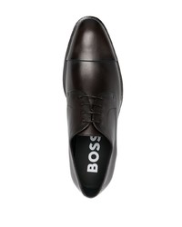 dunkelbraune Leder Derby Schuhe von BOSS