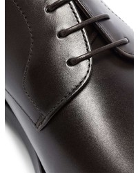 dunkelbraune Leder Derby Schuhe von BOSS