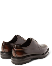 dunkelbraune Leder Derby Schuhe