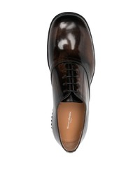 dunkelbraune Leder Derby Schuhe von Maison Margiela