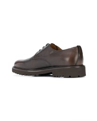 dunkelbraune Leder Derby Schuhe von Doucal's