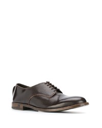 dunkelbraune Leder Derby Schuhe von Dell'oglio