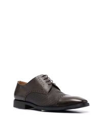 dunkelbraune Leder Derby Schuhe von Corneliani