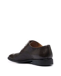 dunkelbraune Leder Derby Schuhe von Corneliani