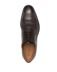 dunkelbraune Leder Derby Schuhe von Corneliani