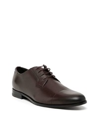 dunkelbraune Leder Derby Schuhe von Hugo