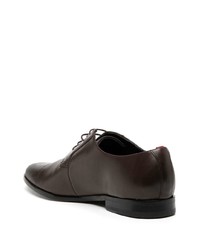 dunkelbraune Leder Derby Schuhe von Hugo