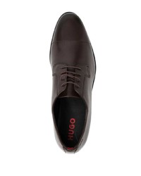 dunkelbraune Leder Derby Schuhe von Hugo