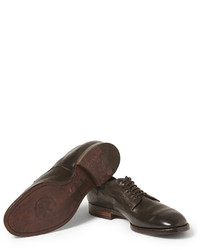 dunkelbraune Leder Derby Schuhe von Officine Creative