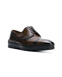 dunkelbraune Leder Derby Schuhe von Bally