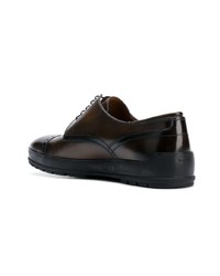 dunkelbraune Leder Derby Schuhe von Bally