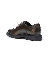 dunkelbraune Leder Derby Schuhe von Hogan