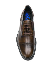 dunkelbraune Leder Derby Schuhe von Hogan