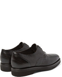 dunkelbraune Leder Derby Schuhe von Santoni