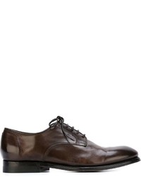dunkelbraune Leder Derby Schuhe von Silvano Sassetti