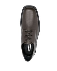 dunkelbraune Leder Derby Schuhe von Jil Sander