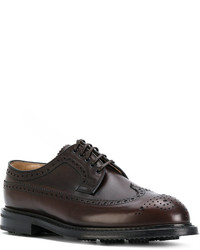 dunkelbraune Leder Derby Schuhe von Church's