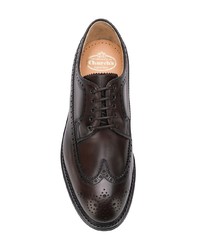 dunkelbraune Leder Derby Schuhe von Church's