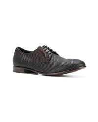 dunkelbraune Leder Derby Schuhe von Moma