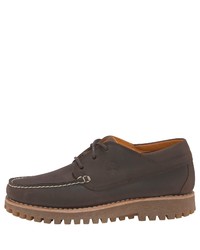 dunkelbraune Leder Derby Schuhe von Timberland