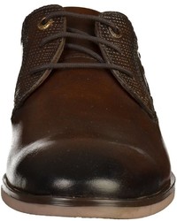 dunkelbraune Leder Derby Schuhe von Tom Tailor
