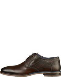 dunkelbraune Leder Derby Schuhe von Tom Tailor