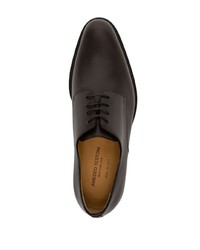 dunkelbraune Leder Derby Schuhe von Amedeo Testoni