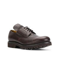 dunkelbraune Leder Derby Schuhe von Holland & Holland