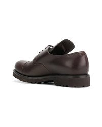 dunkelbraune Leder Derby Schuhe von Holland & Holland