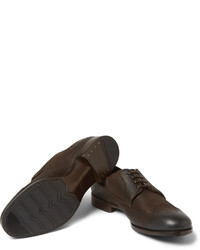 dunkelbraune Leder Derby Schuhe von Dolce & Gabbana