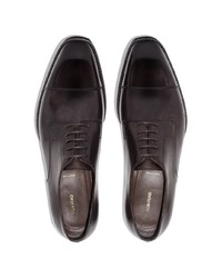 dunkelbraune Leder Derby Schuhe von Tom Ford